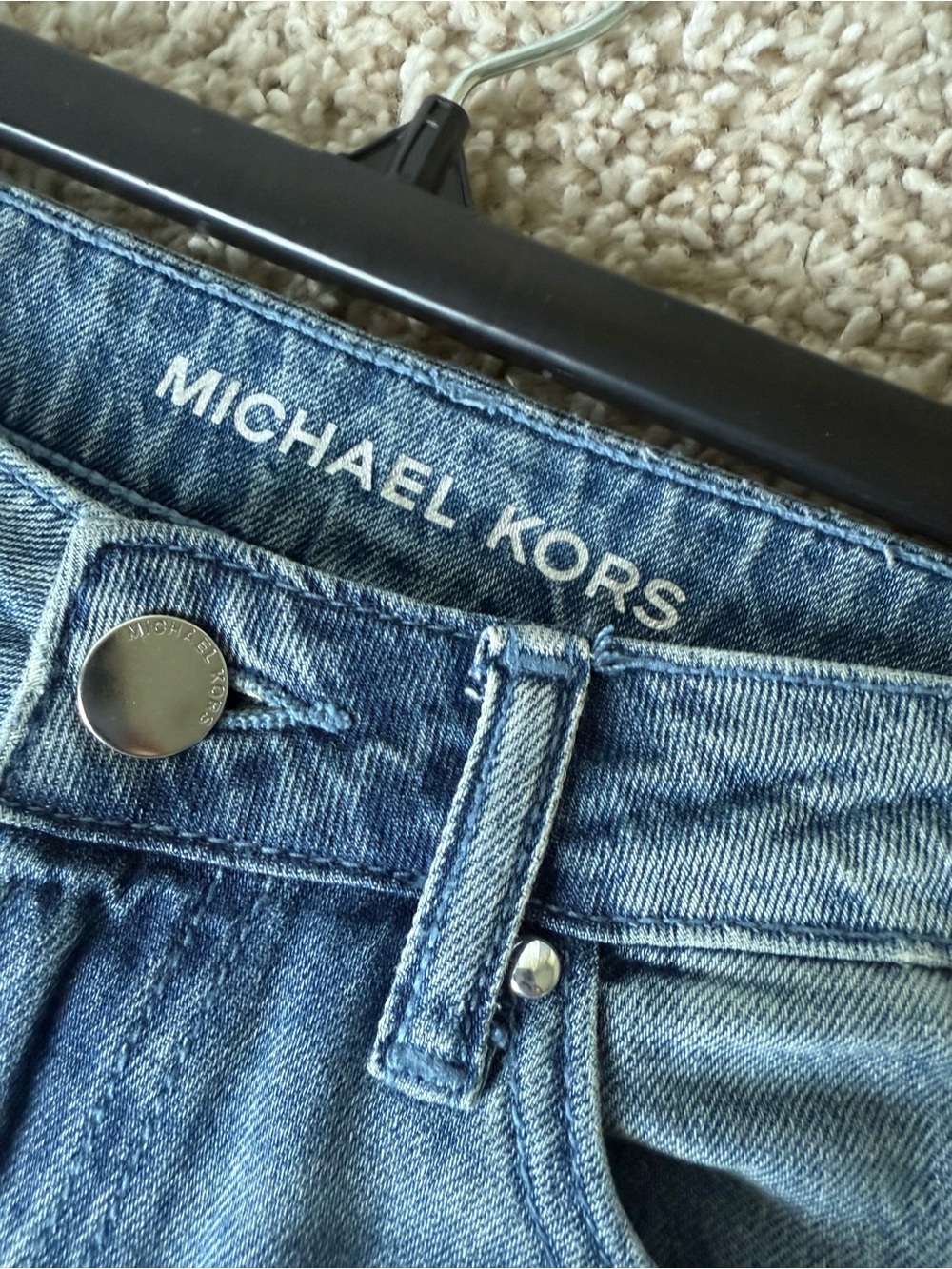 Michael Kors Wide Leg Light Blue Denim Jeans with Side Stud Detail - Picture 6 of 8